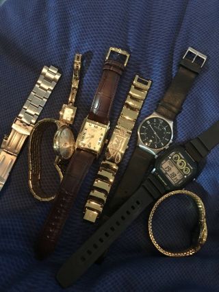 Joblot Of 7 Watches And Spares Or Repairs Inc Rotary Casio Skagen Etc