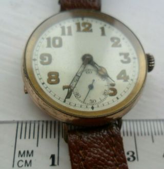 Antique Gold Plated Trench Watch To Restore