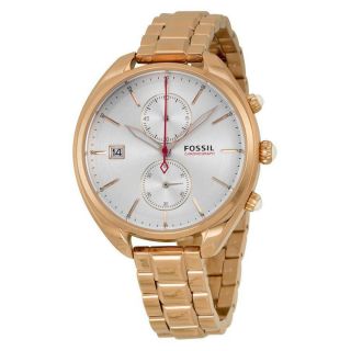 Fossil Land Lacer Chronograph Women Steel Rosegold Watch 39mm Ch2977 $185