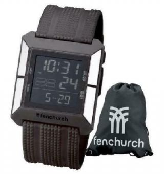 Fenchurch Gents Digital Chronograph Black Rubber Watch & Gym Bag Gift Set An93