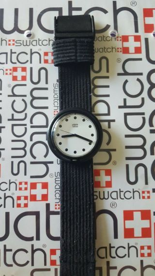 Swatch Basic Black PWBB120 1990 Pop 39mm Textile 2