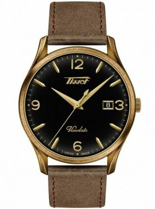 Tissot Heritage Visodate Brown Leather Strap Mens Watch T1184103605700