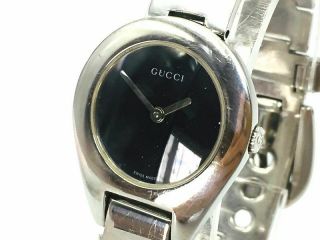 Gucci Watch 6700l Black Dial Bangle Quartz St.  Steel T2008