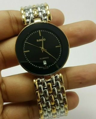 Rado Florence Date Quartz Men Gent Swiss Wrist Watch Eta 955