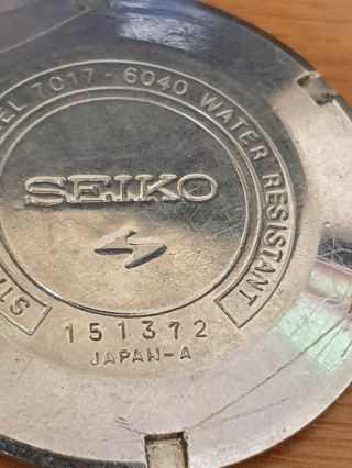 Vintage Seiko 7017 - 6040 Speedtimer Case Back Part 3