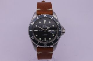 VINTAGE LeGran 666ft Mens 37mm Stainless Steel Automatic Divers Watch Sub Style 2