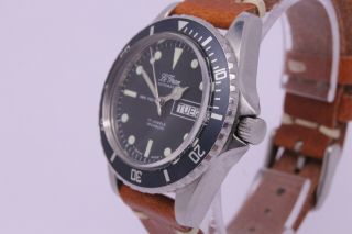 VINTAGE LeGran 666ft Mens 37mm Stainless Steel Automatic Divers Watch Sub Style 3