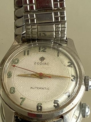 Vintage Zodiac Automatic Wrist Watch For Repair Or Parts 2