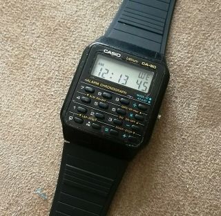 Vintage Casio Ca - 50 Calculator Dual Time Alarm Chrono Lcd Watch From 1984 Qw - 437