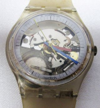 Swatch Watch 1985 Jelly Fish Gk100,  Quartz Battery Skeleton