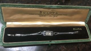 1920’s Bulova Art Deco Jeweled Sapphire Ladies Watch