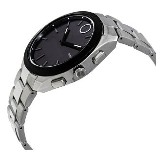 MOVADO BOLD 3660013 SILVER STAINLESS STEEL BLACK DIAL MEN ' S WATCH 2