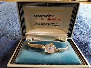 Hamilton Vintage 10k Gold - Filled,  22j,  Medallion,  Ladies Watch