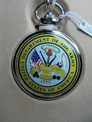U.  S.  Army Nos Avon 2005 Men / Women Military Emblem Pocket Watch In Tin Box