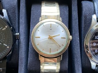 Vintage Mens Hamilton 10k Gold Filled Thin - O - Matic Watch