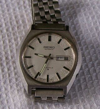 Vintage Seiko Automatic 17 Jewel Watch Textured Dial 6109 - 8019 - P Japan