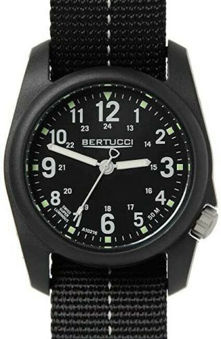 Bertucci Dx3 Plus Watch Black Ghost Gray Nylon Adjustable Polycarbonate Water Re