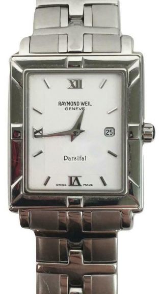 Vintage Raymond Weil Parsifal Model 9331 Stainless Steel Quartz Mens Wristwatch