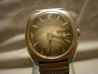VINTAGE 1973 CARAVELLE (BULOVA) AUTOMATIC ALL S.  S.  WATCH 2