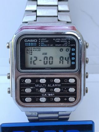 Casio Watch Ca - 951 Mod 166 Calculator Vintage Rare Japan Multi Alarm Wristwatch