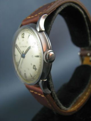 Vintage Longines Wittnauer Stainless Steel Military Style Mens Watch 11ESK 1950 3