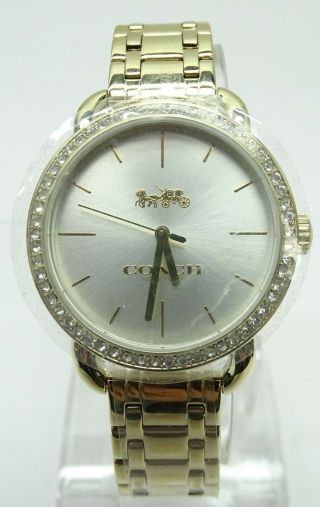 Coach 14502896 Lex Ladies Silver Dial Gold Tone Stainless Steel Quartz Watch