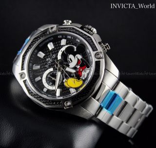 Invicta Disney Ltd Ed.  Mickey Mouse Ss Steel Carbon Fiber Dial 48mm Watch
