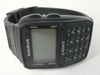 Vtg Radio Shack Wrist Watch Model 63 - 5026 World Time Calculator Backlit Display