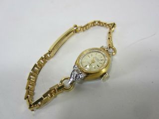Vintage Gruen Precision 17 Jewel Ladies 10k Rgp Wrist Watch W/gold Filled Band