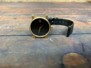 Movado Museum Watch With Black Dial & Gold Case 87.  G4.  875 / 87 - G4 - 875 / 33mm