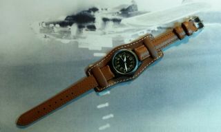 A World War 2 Bulova A - 11 Military Style Quartz Watch & Vintage Look Case
