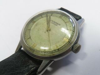 Vintage Ticking J W Benson Automatic Wrist Watch To Restore Or Parts