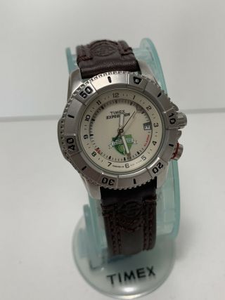 Vintage Timex Expedition Alarm Women’s Watch Nos Indiglo Brown Leather