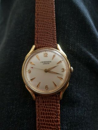 Gold Vintage 1950s J.  W.  Benson London Mechanical Watch