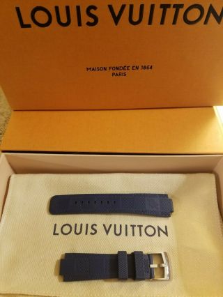 Authentic Louis Vuitton Tambour Watch Strap Navy Blue