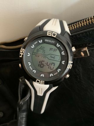 White Digital Sports Chronograph Watch On Silicone Strap Mens Digital Watch