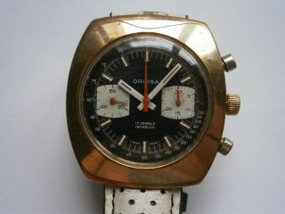 Vintage Gents Chronograph Watch Oriosa Mechanical Watch Spares Repair Valjoux