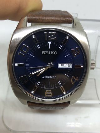 Seiko Men’s Snkn37 Stainless Steel Automatic Brown Leather Watch 14