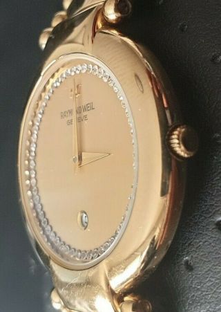 Raymond Weil Geneve 18k Gold Electroplated,  sapphire Crystal.  Ladies LQ14 2