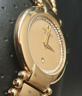 Raymond Weil Geneve 18k Gold Electroplated,  sapphire Crystal.  Ladies LQ14 3