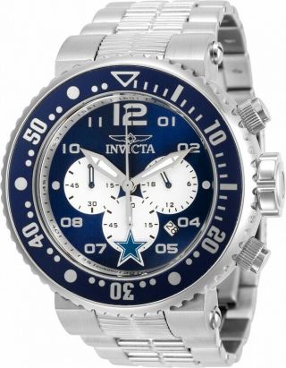 Invicta Nfl Dallas Cowboys Stainless Steel And Blue Chronograph Watch 30263