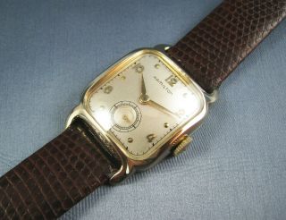 Vintage Hamilton Carlton 10k Gold Gf Mens Dress Watch 17j Grade 747 1952
