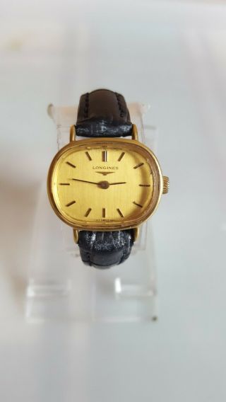 Longines 817 1128 18k Gold Plated Hand Winding Ladies Watch.