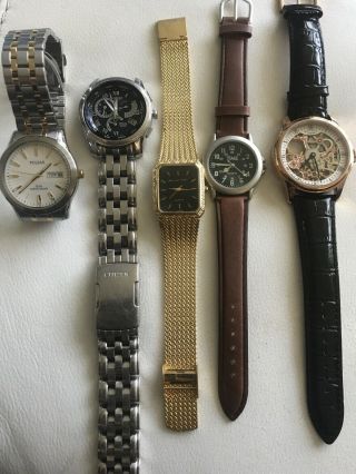 Joblot Of 5 Watches And Repairs Inc Citizen Perpetual Rotary Pulsar