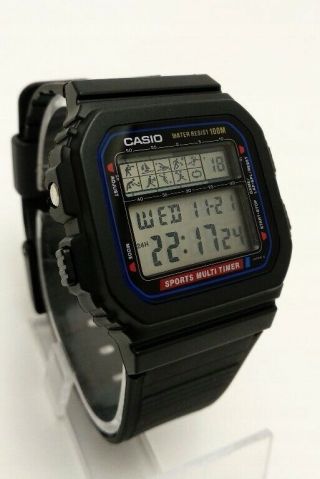 rare Casio STW - 100 Sports Multi Timer Watch with cool lcd animation 3