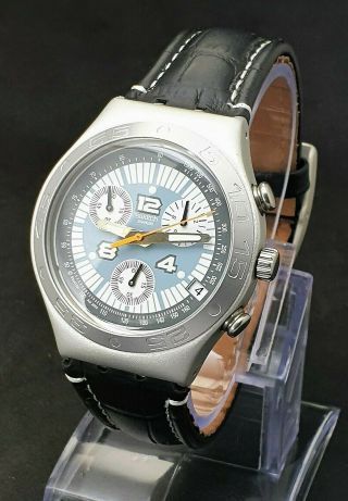 Swiss Made Swatch Irony Chronograph Date Men ' s Wrist Watch 4 Jewels 2