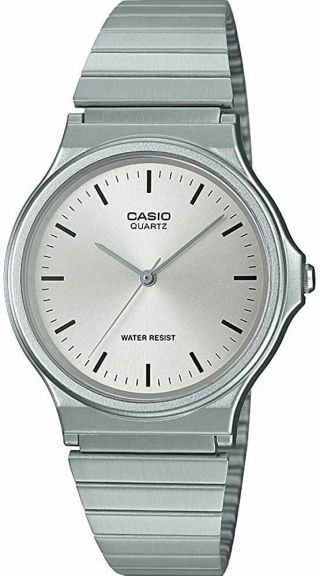 Casio Unisex Adult Analogue Quartz Watch In Silver Resin Case - Mq - 24d - 7eef