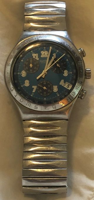 Swatch Irony Ag1996 Chronograph Mens Watch Swiss Made Four Jewels Great