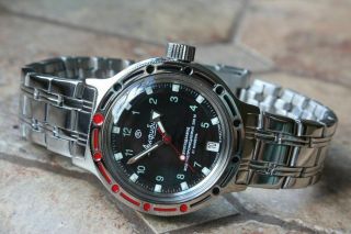 Russian Mechanical Automatic Wrist Watch Vostok Amphibian Diver 420269