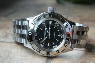 Russian Mechanical Automatic Wrist Watch Vostok Amphibian Diver 100845